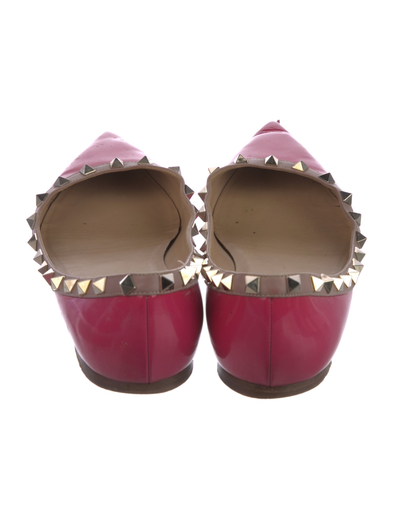 Valentino Rockstud Accents Patent Leather Flats